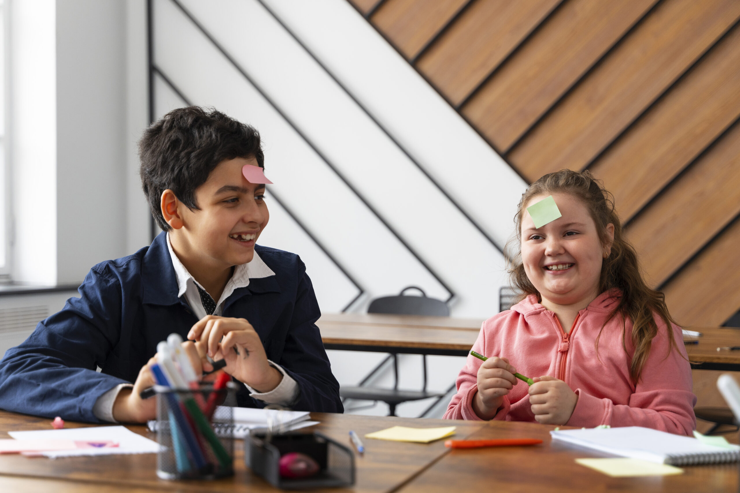 Students learning in classroom at Olive International School, Suryapet